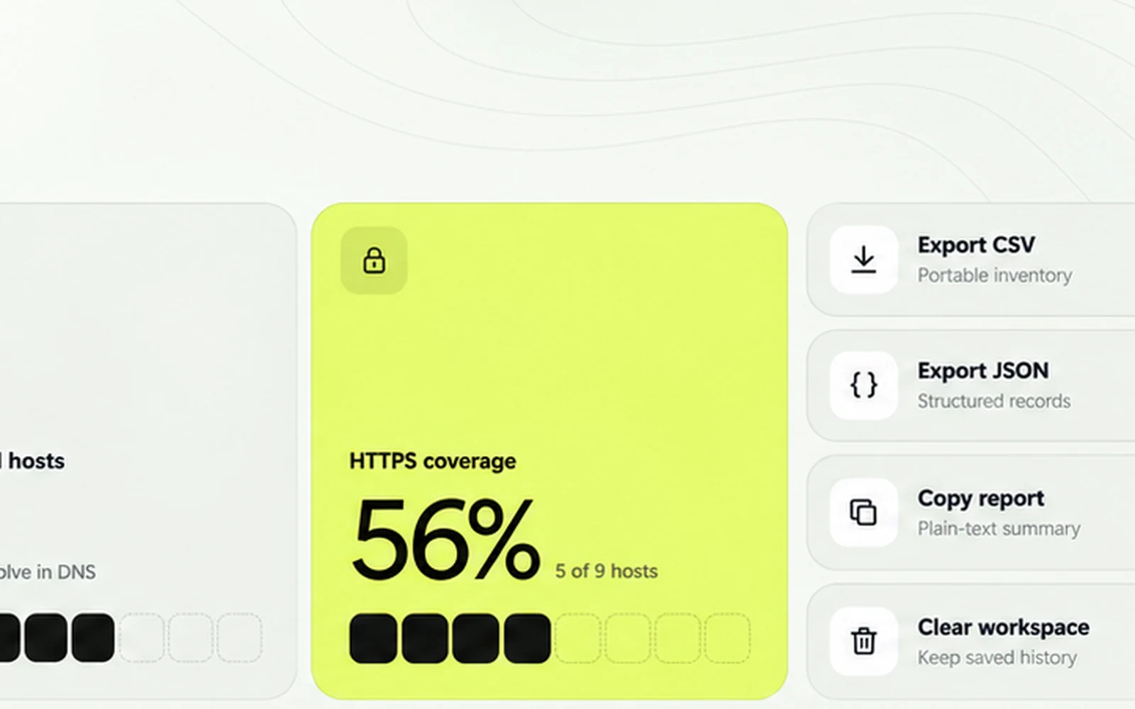 Rootline host and HTTPS coverage metrics